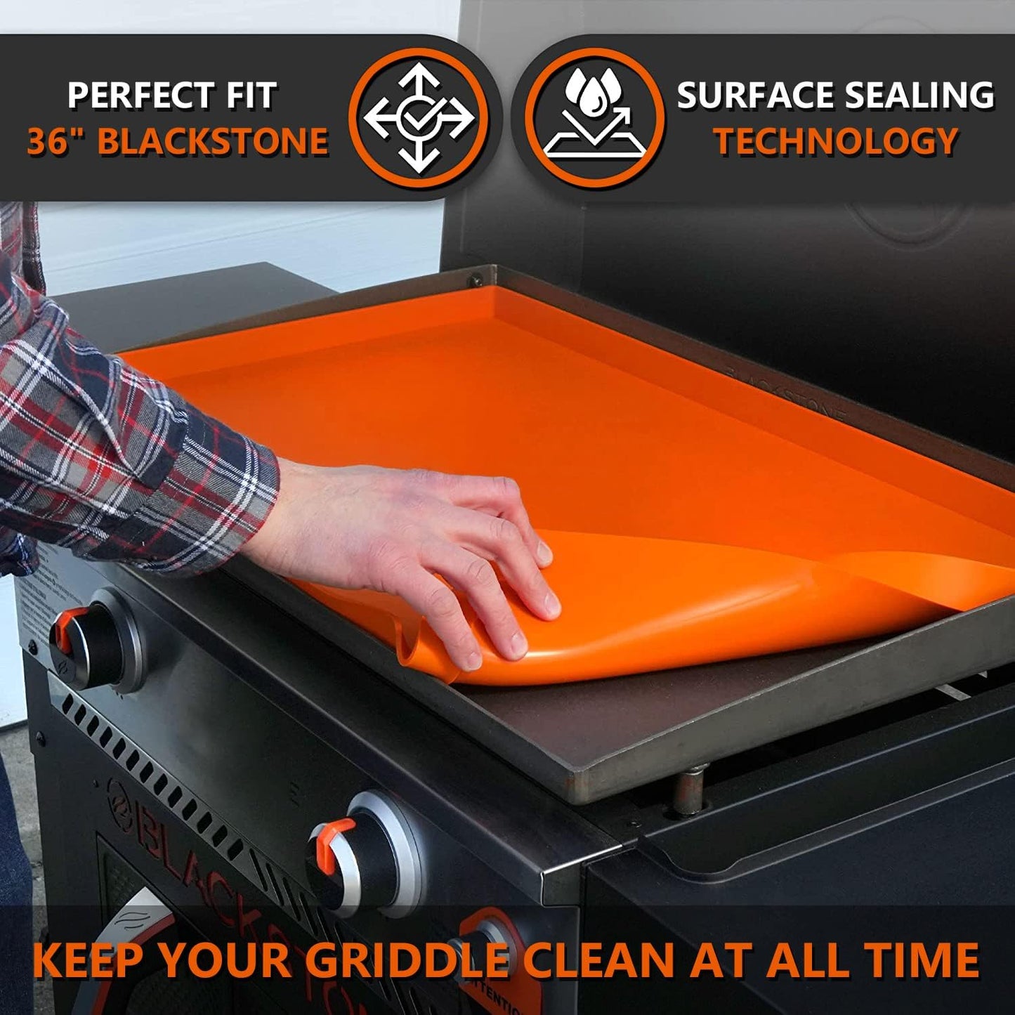 36" Silicone Griddle Mat for Blackstone 36 Inch Griddle, Heavy Duty Food Grade Silicone Griddle Cover, Protect Your Griddle from Dirt & Rust All Year Round